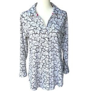 Soft Surroundings Butterfly Button Down Top. Size Medium